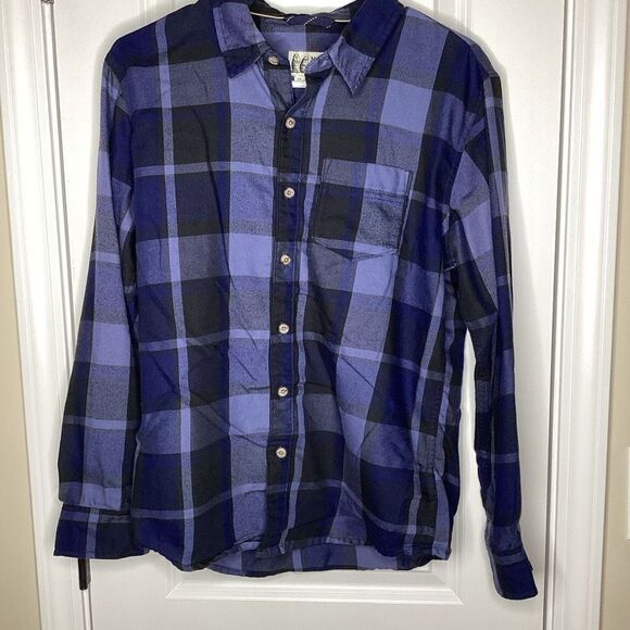 Mens Marmot Mountain Works long sleeved Flannel shirt small Blue plaid - Picture 1 of 7
